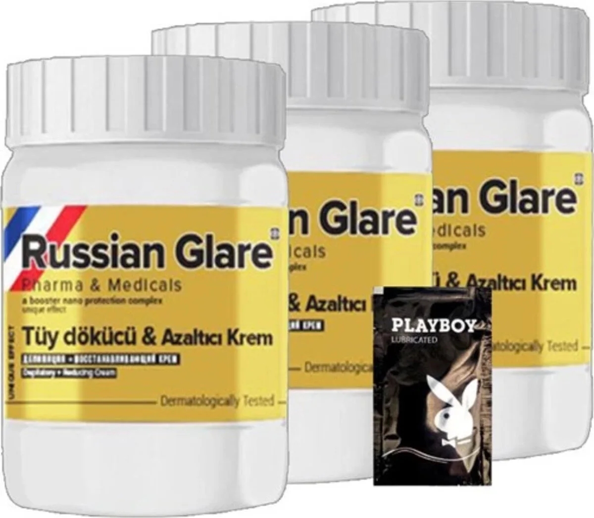 Rusian Glare Tüy Kremi Nano 3 Adet x 50 ml Rus Merhemi + Yanında Jel