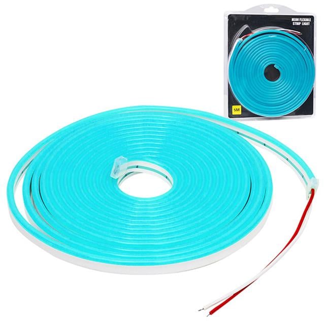 12 Volt 5 Metre Silikonlu Buz Mavisi Neon Led Şerit
