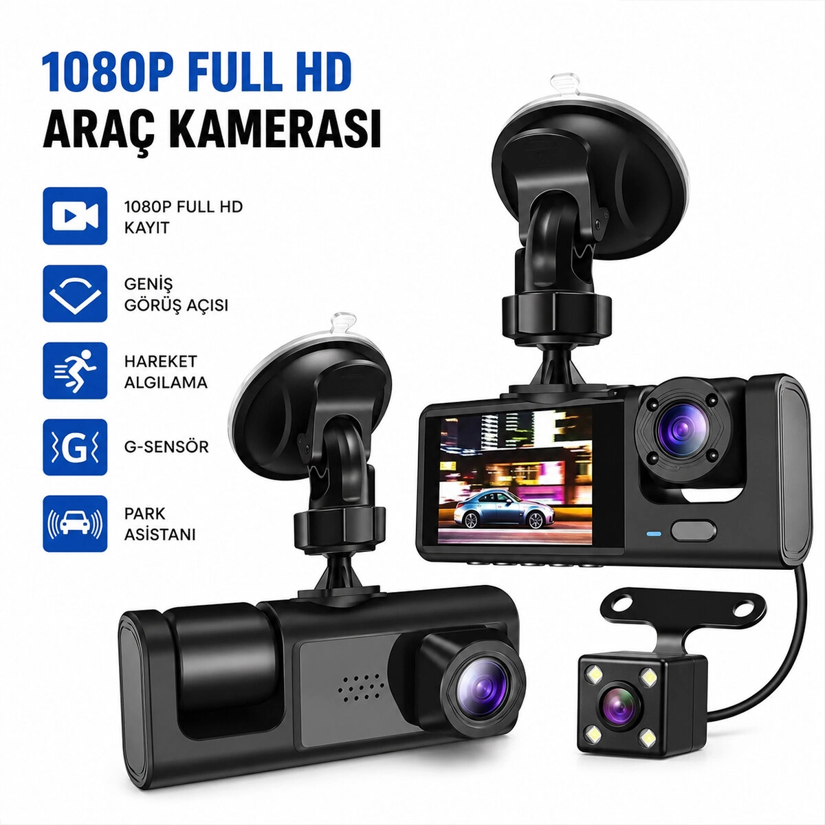 Park Asistanı Oto Araç İçi Kamera 1080P Sensör ile