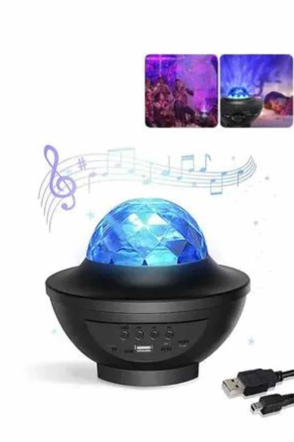 Renkli Gece Lambası Bluetooth Hoparlör ile Disko Topu