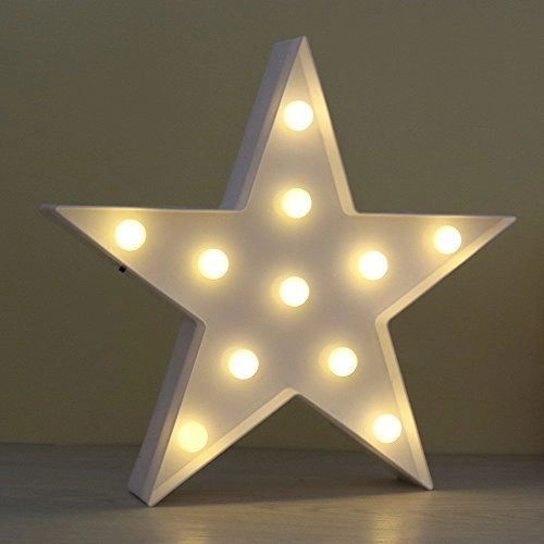 Dekoratif LED Beyaz Yıldız Gece Lambası 28x28 cm