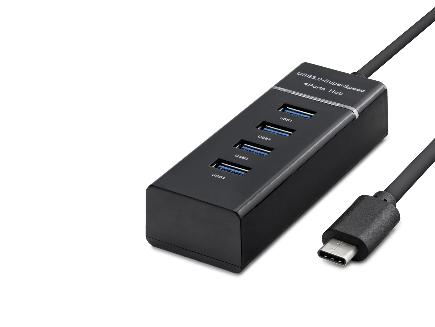 Kompakt Type-C 3.0 Hub 4 Port Siyah Taşınabilir