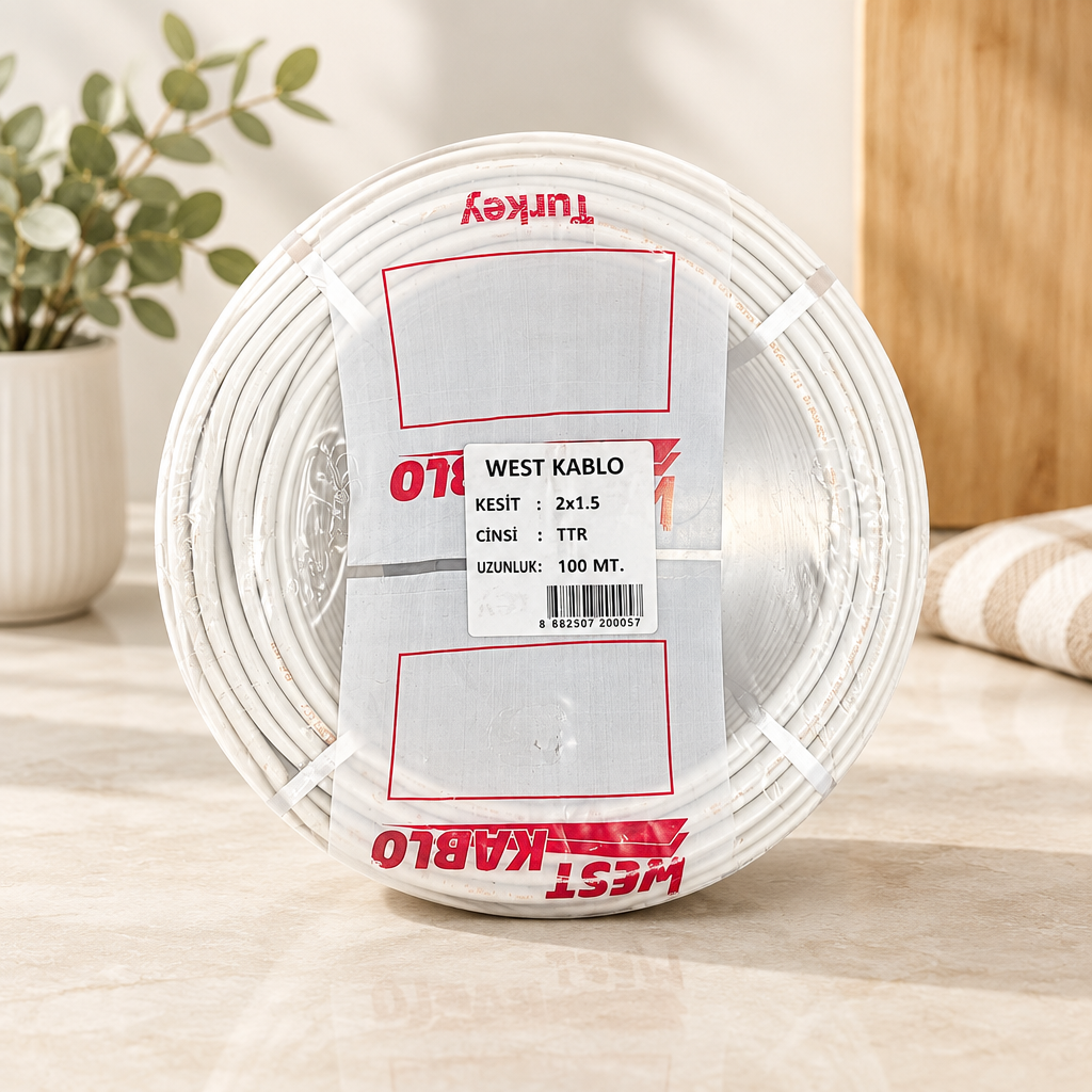 2x1,5 mm Ttr Elektrik Kablosu 100 metre