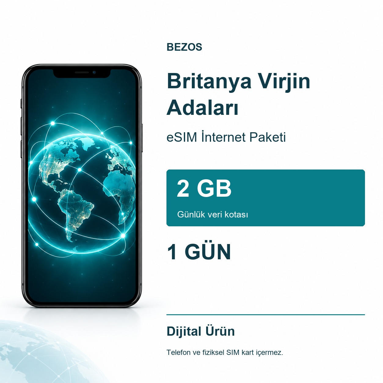 Britanya Virjin Adaları eSIM İnternet Paketi Günlük 2 GB 1 Gün