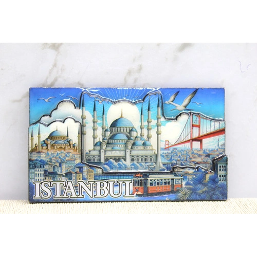 Magnet 9.5x5.5 cm İstanbul Temalı (Ahşap Model)