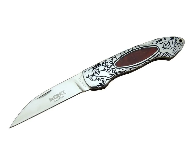 CR 0124 RD Kamp Çakı 20 cm - Metal Desenli Sap, Kılıflı, Kutulu