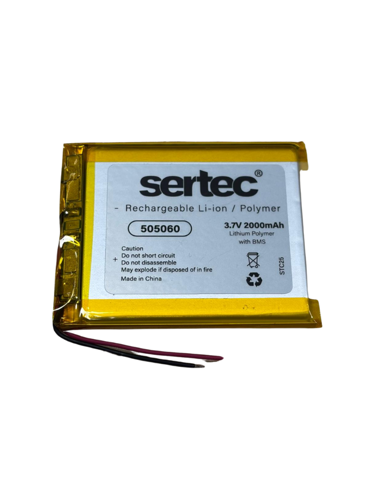 505060 3.7V 2000 mAh Li-Polymer Pil (Devreli/1.5A)
