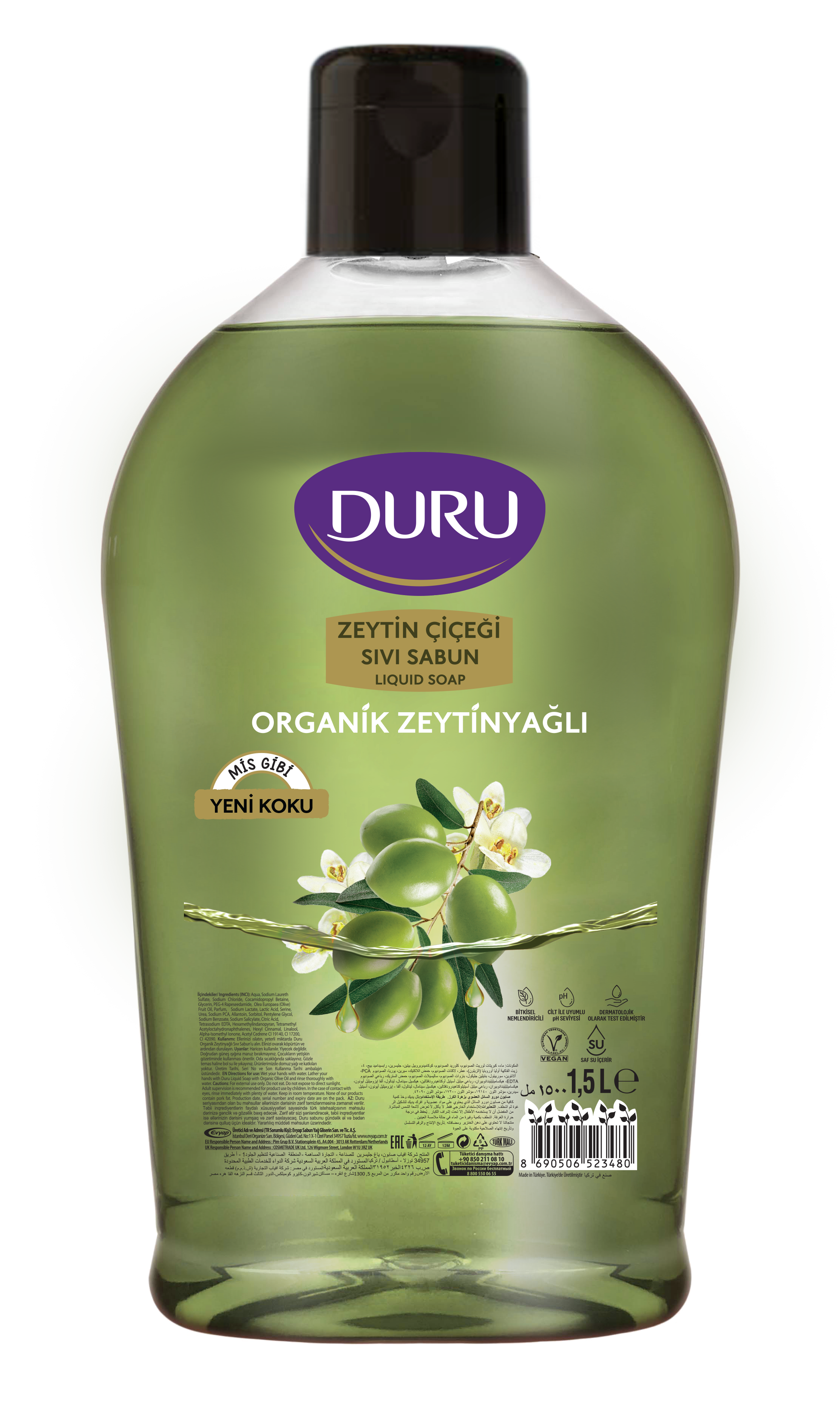Sıvı Sabun Zeytinyağlı 1,5lt 1 Adet