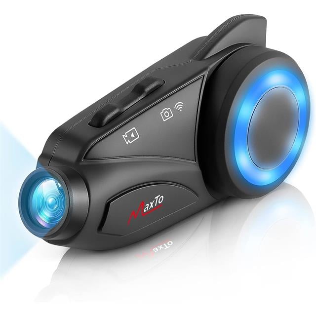 Maxto M3 1080P Kameralı Motosiklet Bluetooth Intercom Kulaklık (6 Kişi Destekli)