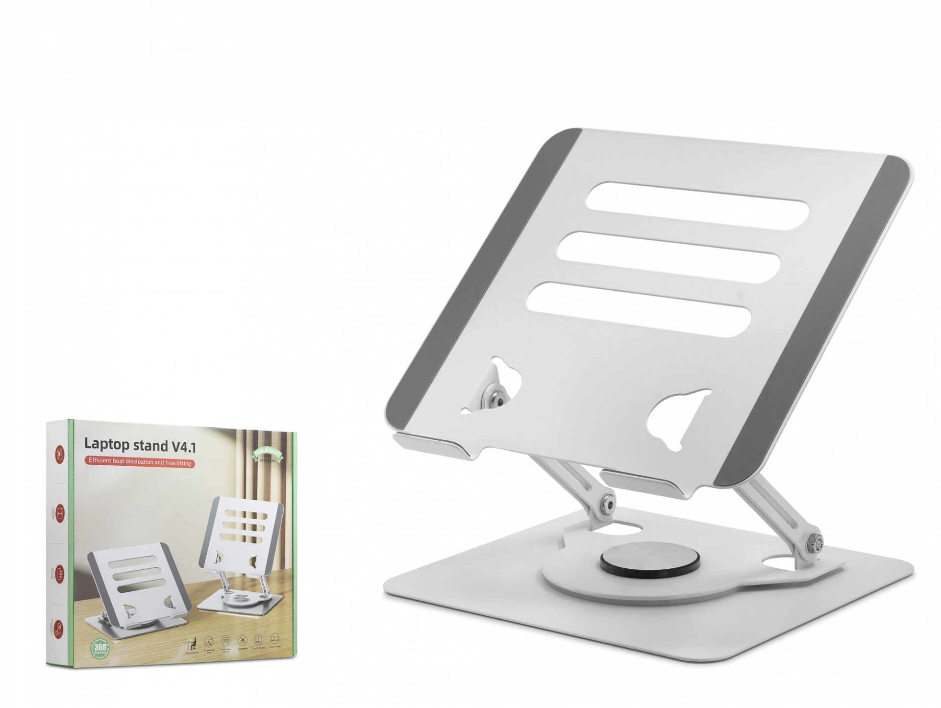 Premium Laptop Standı 360 Derece Dönebilen Alüminyum 240x220 mm