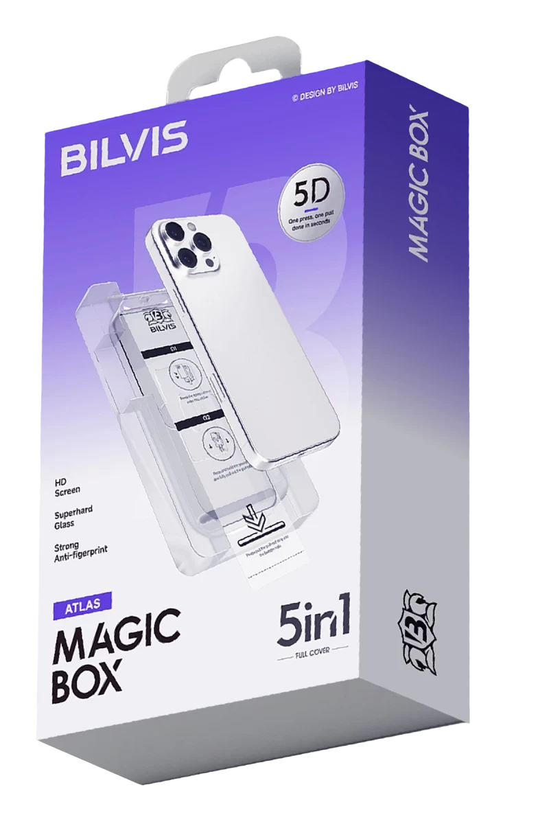 Apple iPhone 14 Pro Max Uyumlu Bilvis 5in1 3D Magic Cam Ekran Koruyucu - Siyah