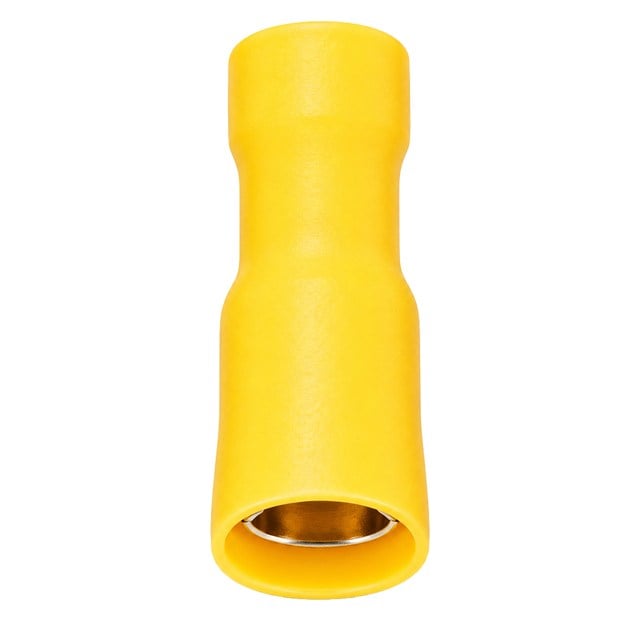 PM-39074 4-6mm2 Kesit 25x8x7mm Soket Sarı İzoleli Kablo Pabucu (100’lü Paket)