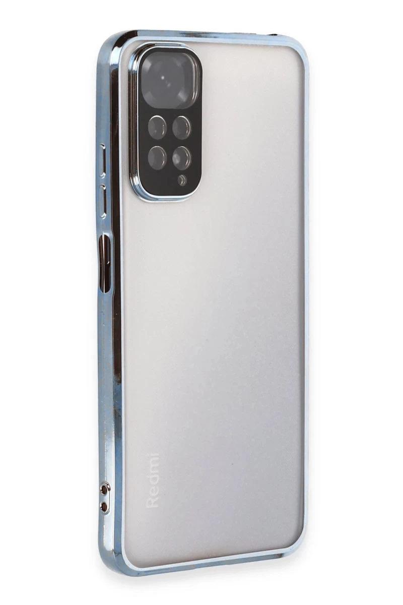 Xiaomi Redmi Note 11 Uyumlu Kılıf Lensli Silikon - Açık Mavi