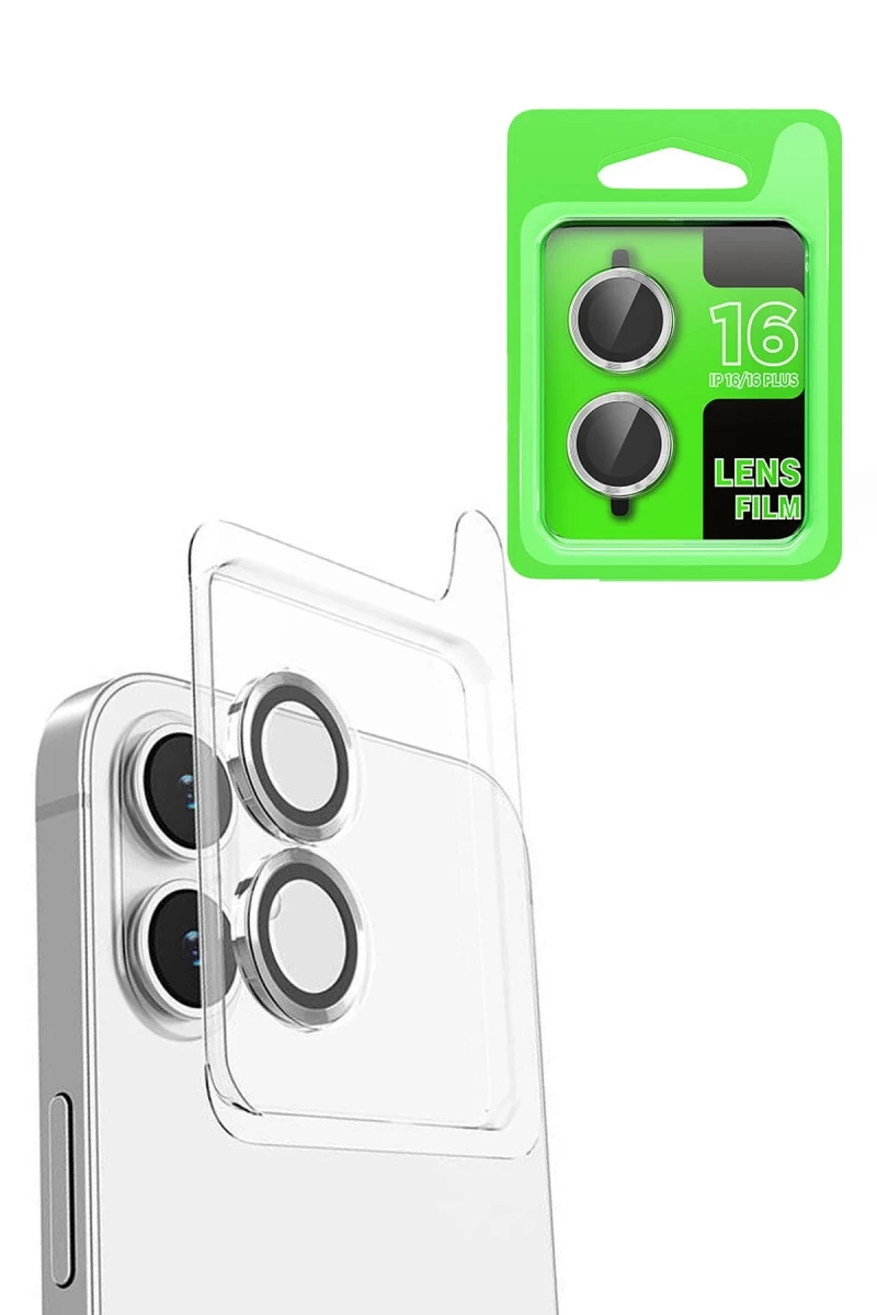 Apple iPhone 16 Plus Uyumlu Raze Metal Kamera Lens - Beyaz