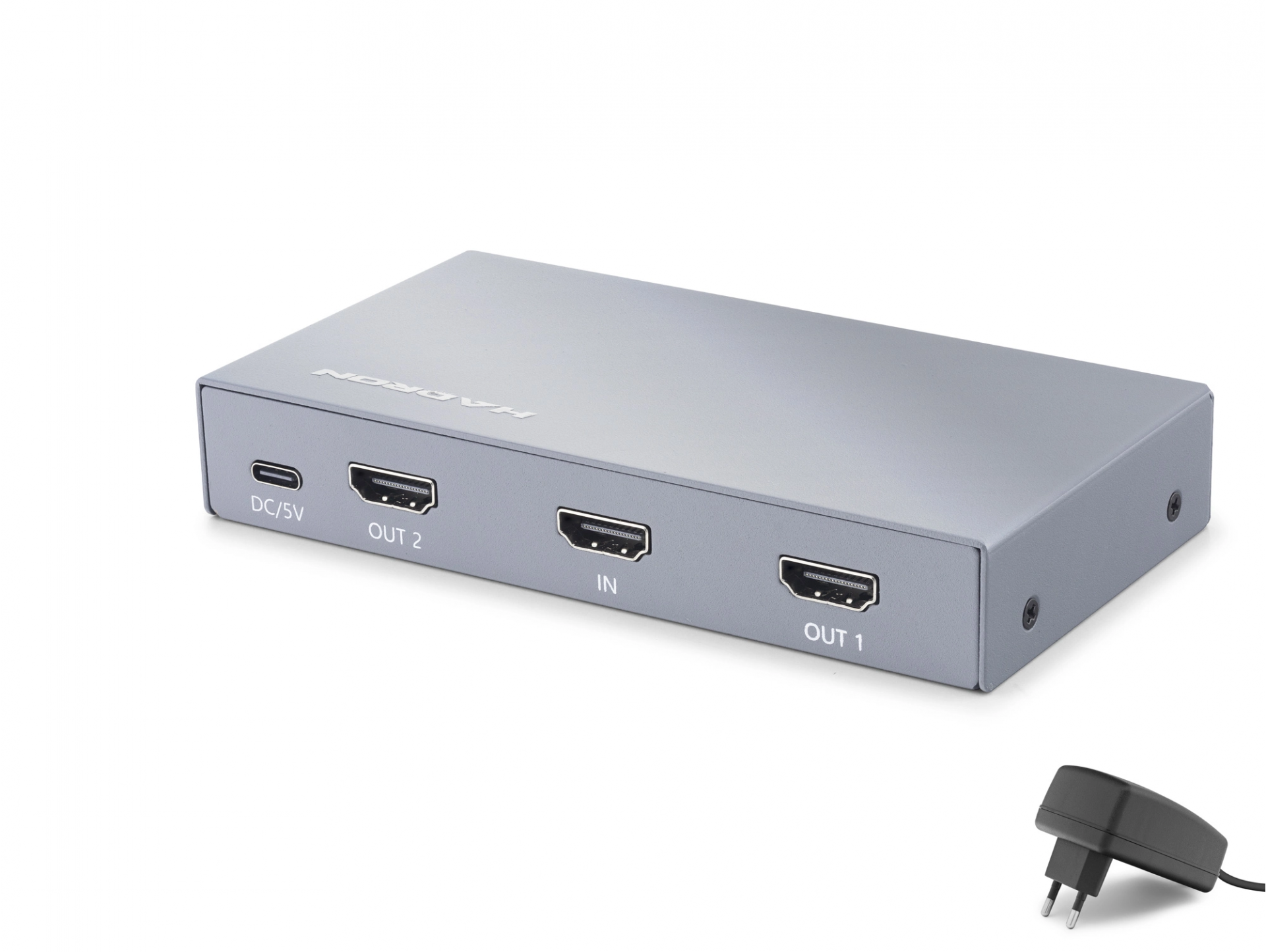 Gri 4K 60Hz HDMI Splitter 1 Giriş 2 Çıkış
