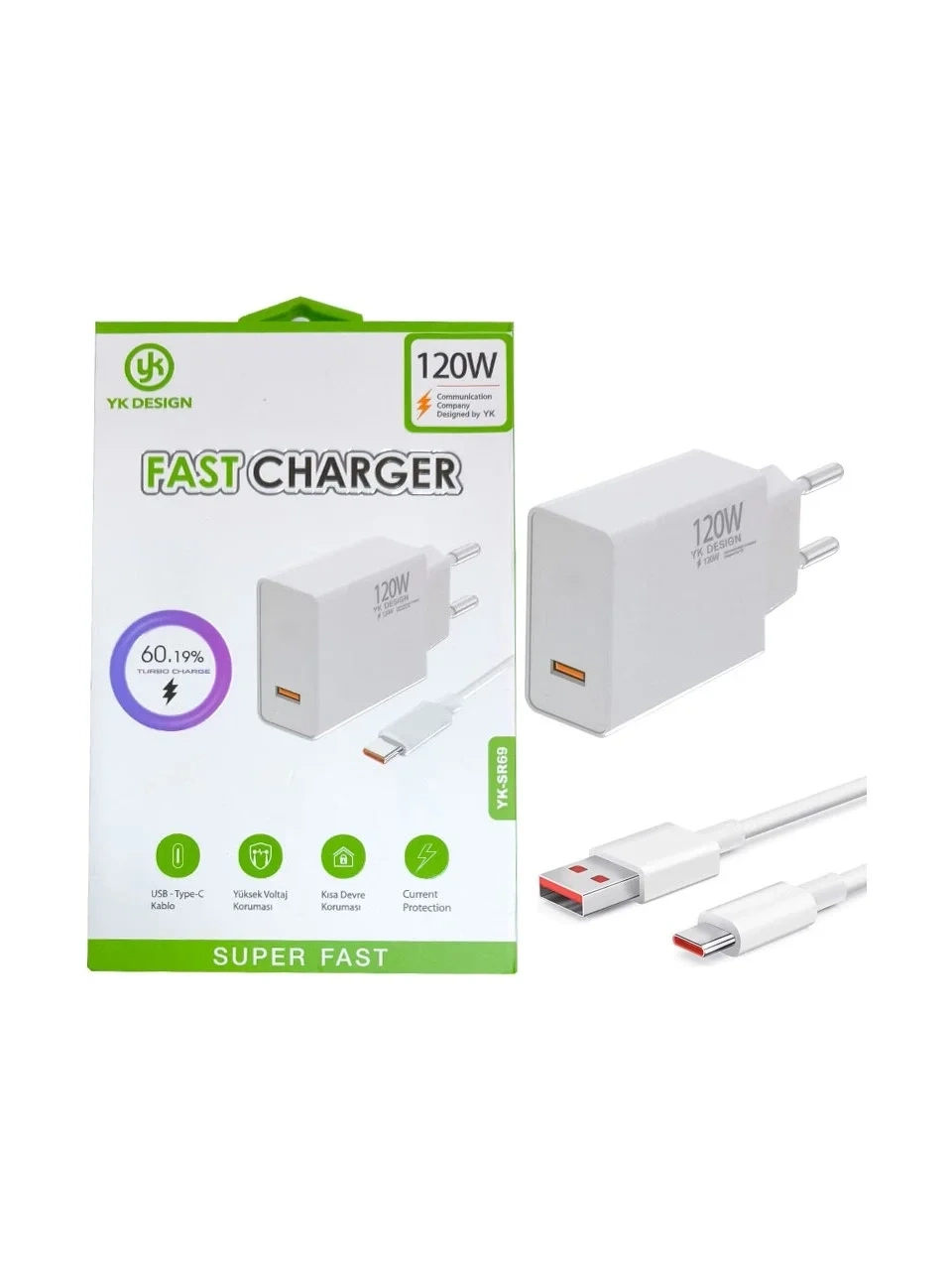 Hızlı Şarj Adaptörü 120W USB Type-C Uyumlu