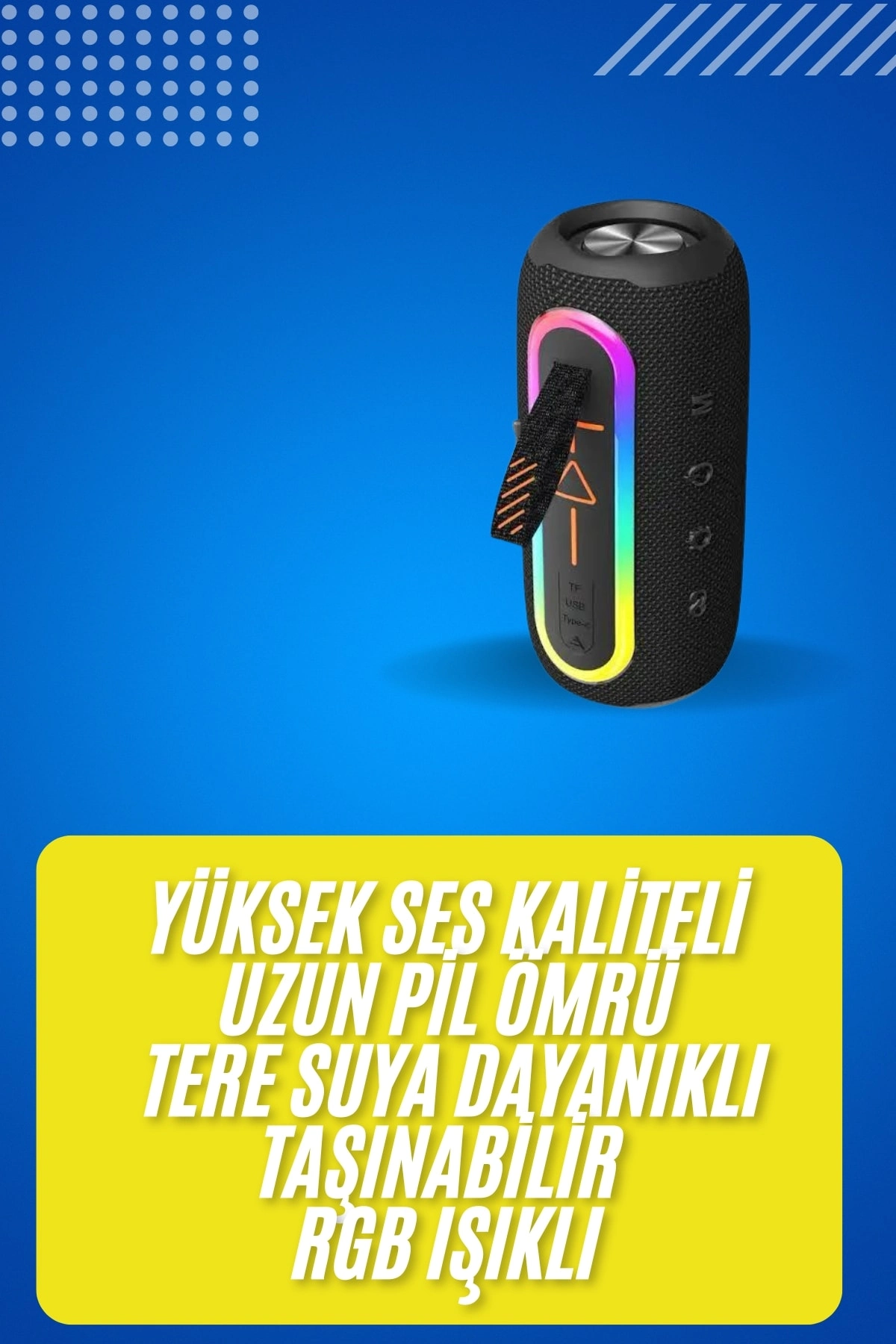 Taşınabilir Bluetooth Hoparlör USB Şarjlı Uzun Pil Ömrü