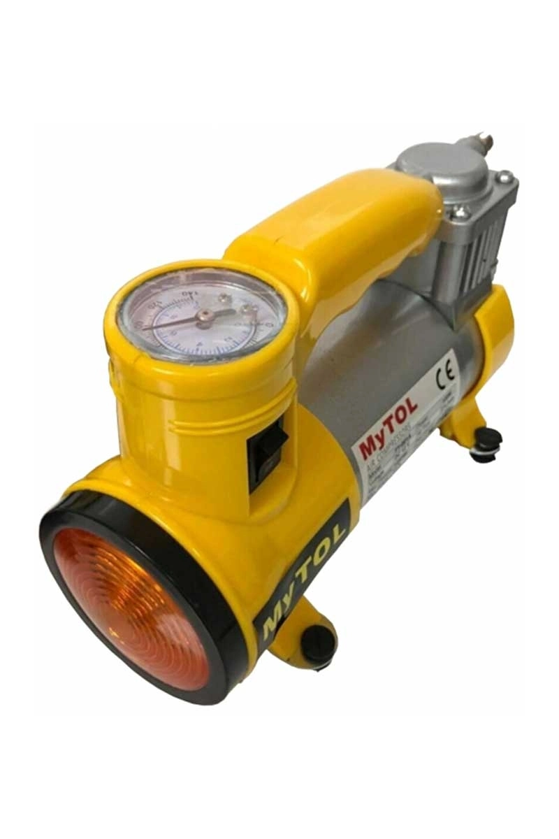 Işıklı Mini Araç Hava Kompresörü Metal Gövde 12V