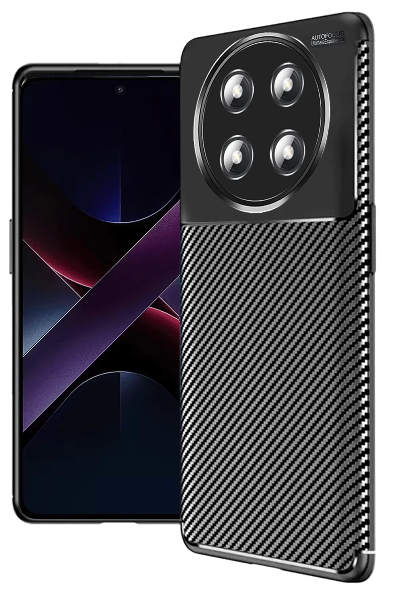 Honor Magic 7 Lite Uyumlu Kılıf Auto Focus Karbon Kapak - Siyah
