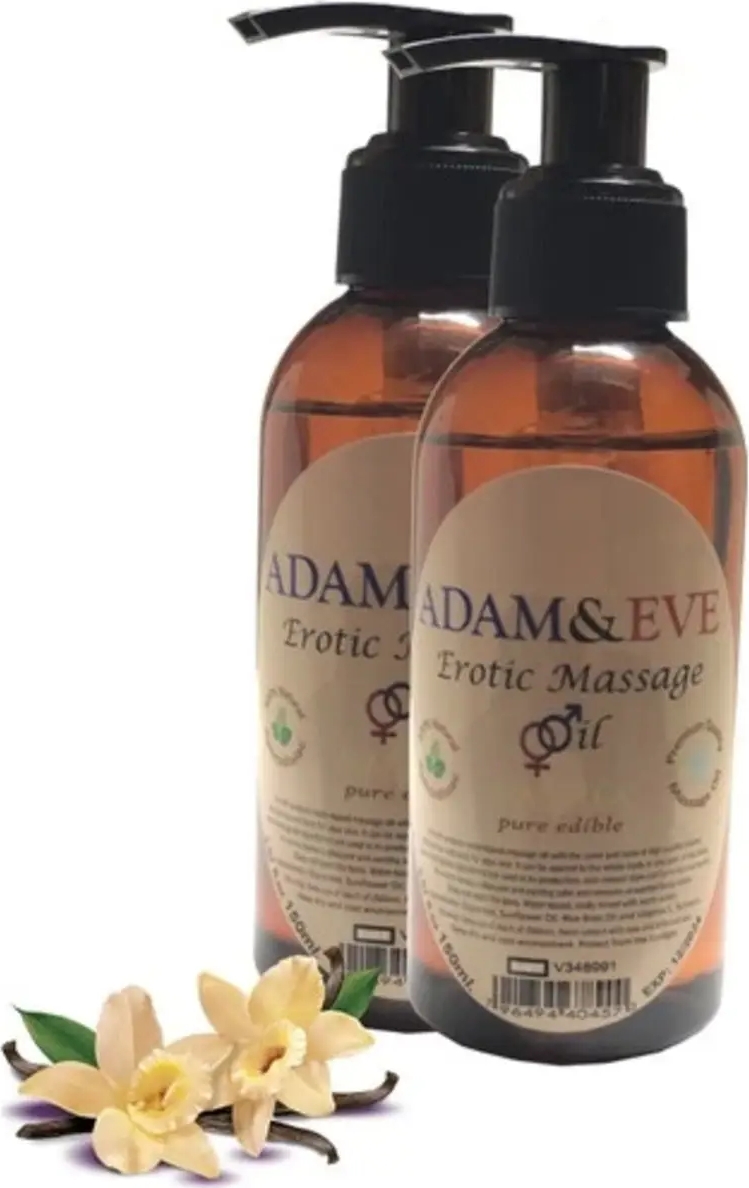 Süper Adam & Eve Vanılla Massage Oil 2 Adet Vanilya Aromalı Vücut Masaj Yağı