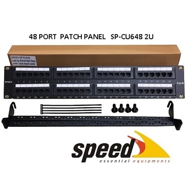 SP-CU648 2U 48 PORT CAT6 DOLU UTP PATCH PANEL + KABLO DÜZENLEYİCİ