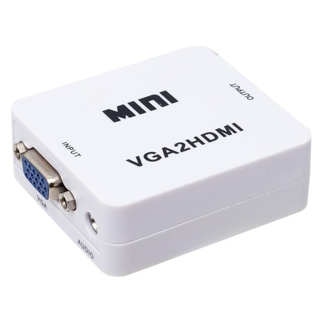 PM-18698 VGA To HDMI Ses Girişli Mini Model Dönüştürücü