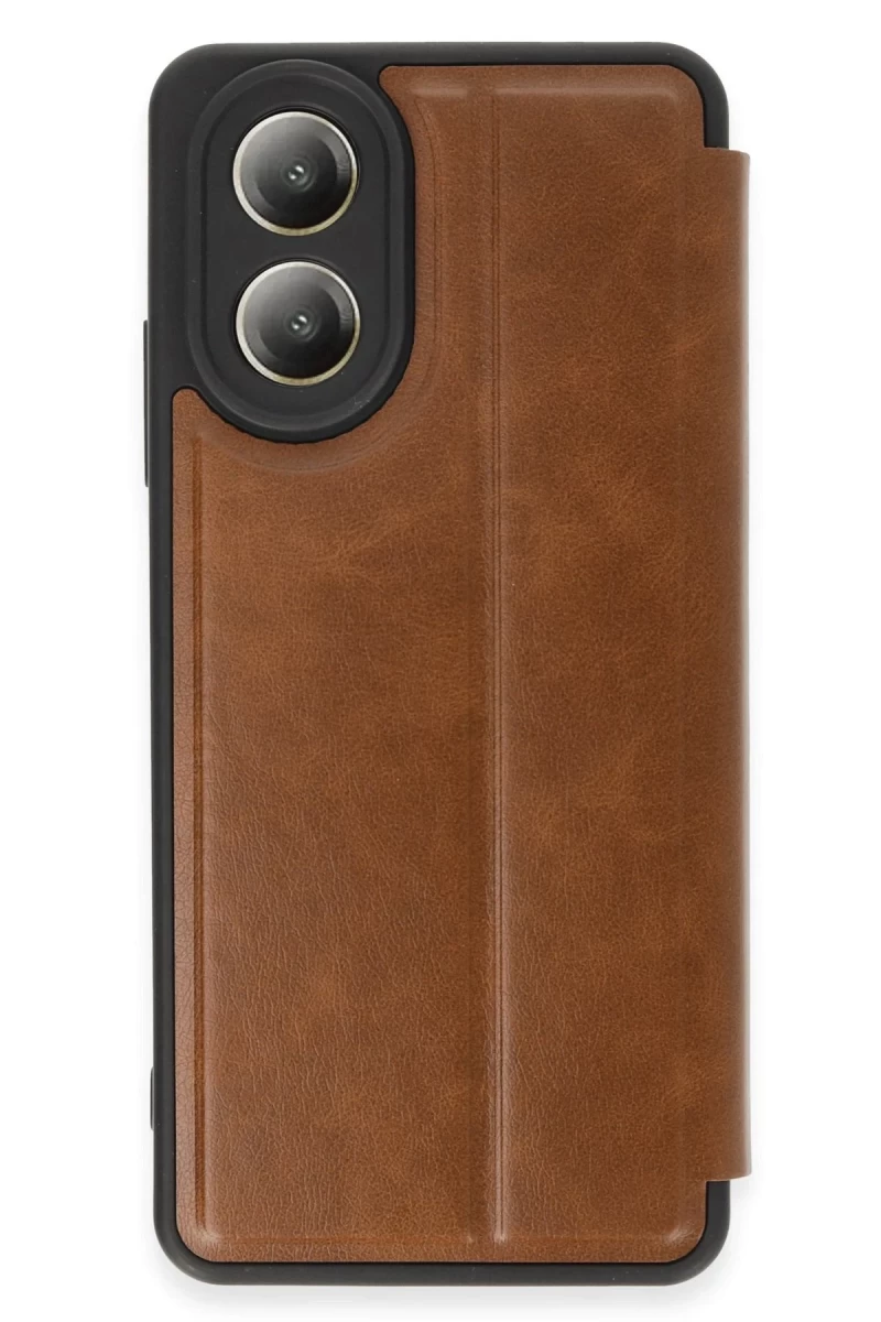 Oppo A38 Uyumlu Kılıf Flip Cover - Taba
