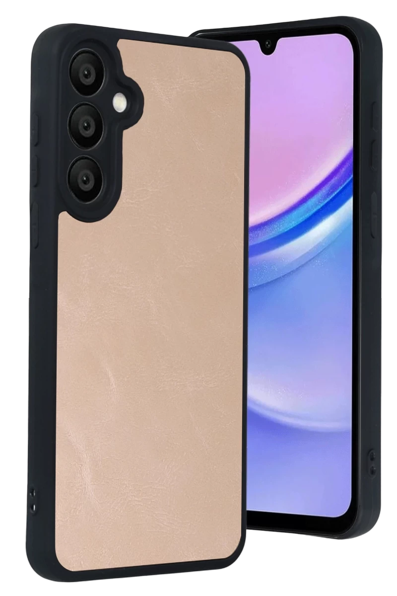 Samsung Galaxy A37 5G Uyumlu Aras Deri Kapak - Pudra