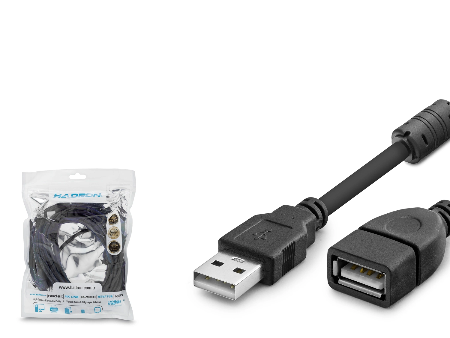 Dayanıklı Usb Uzatma Kablosu 5 Metre Siyah
