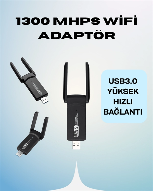 Taşınabilir AC1200 USB WiFi Adaptör - Yüksek Performanslı İnternet Çözümü