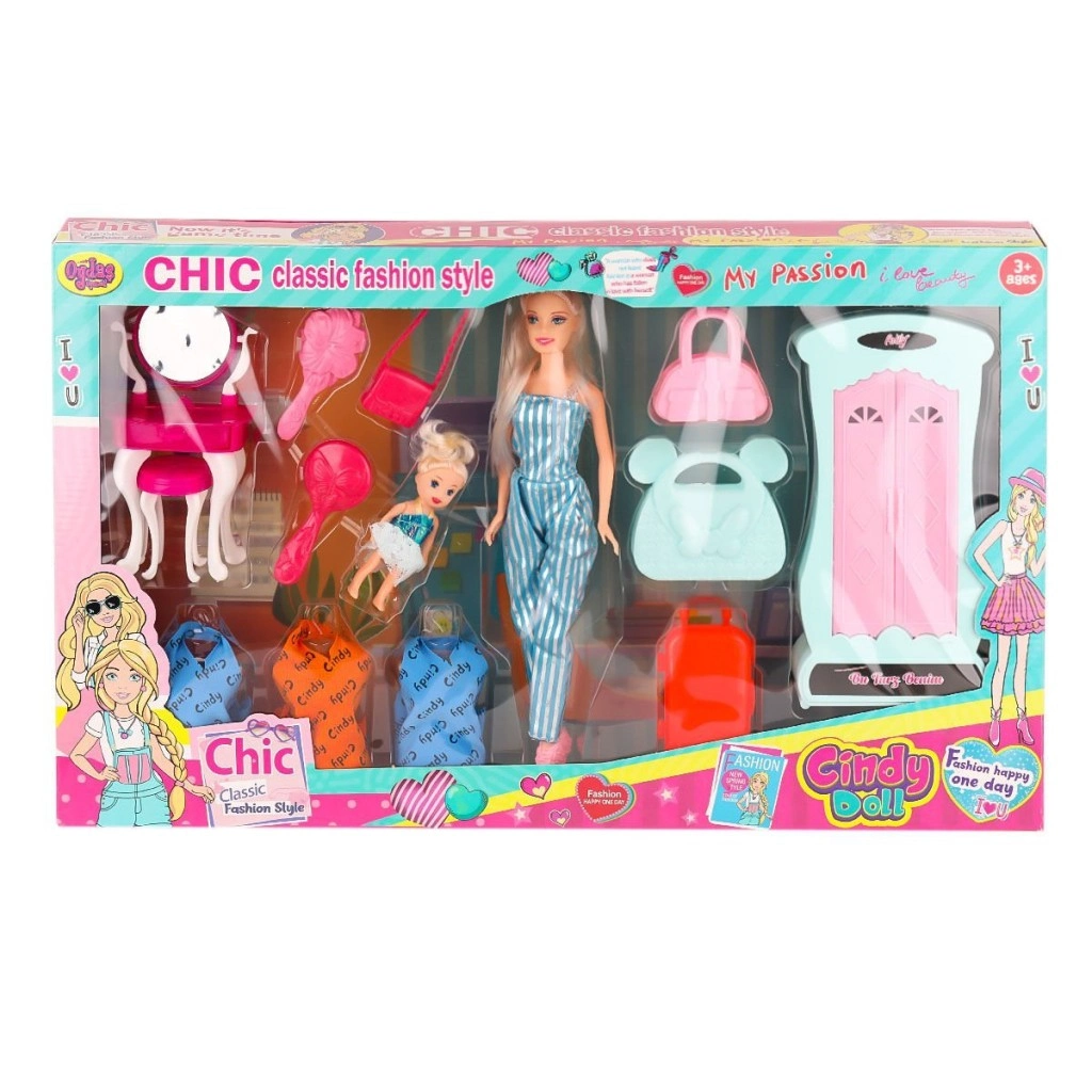 Cindy Doll Dolaplı Bebek Oyun Seti 1 Adet