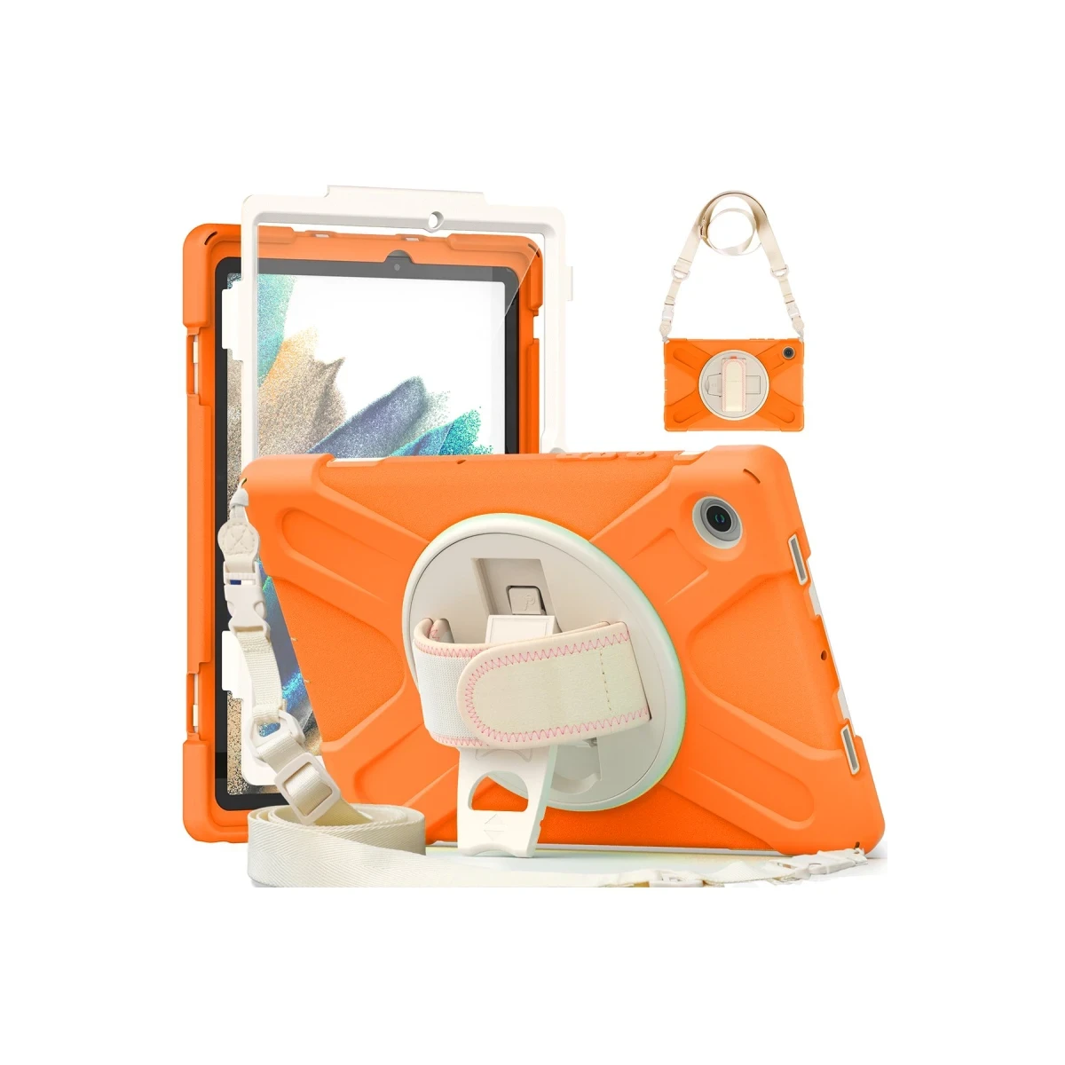 Samsung Galaxy X200 Tab A8 10.5 Kılıf Amazing Tablet Kapak - Turuncu