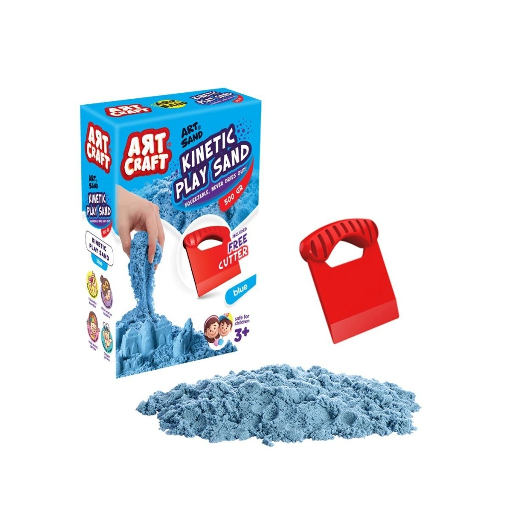 Mavi Kinetik Oyun Kumu 500 gr Aksesuarlı Eğlence Seti