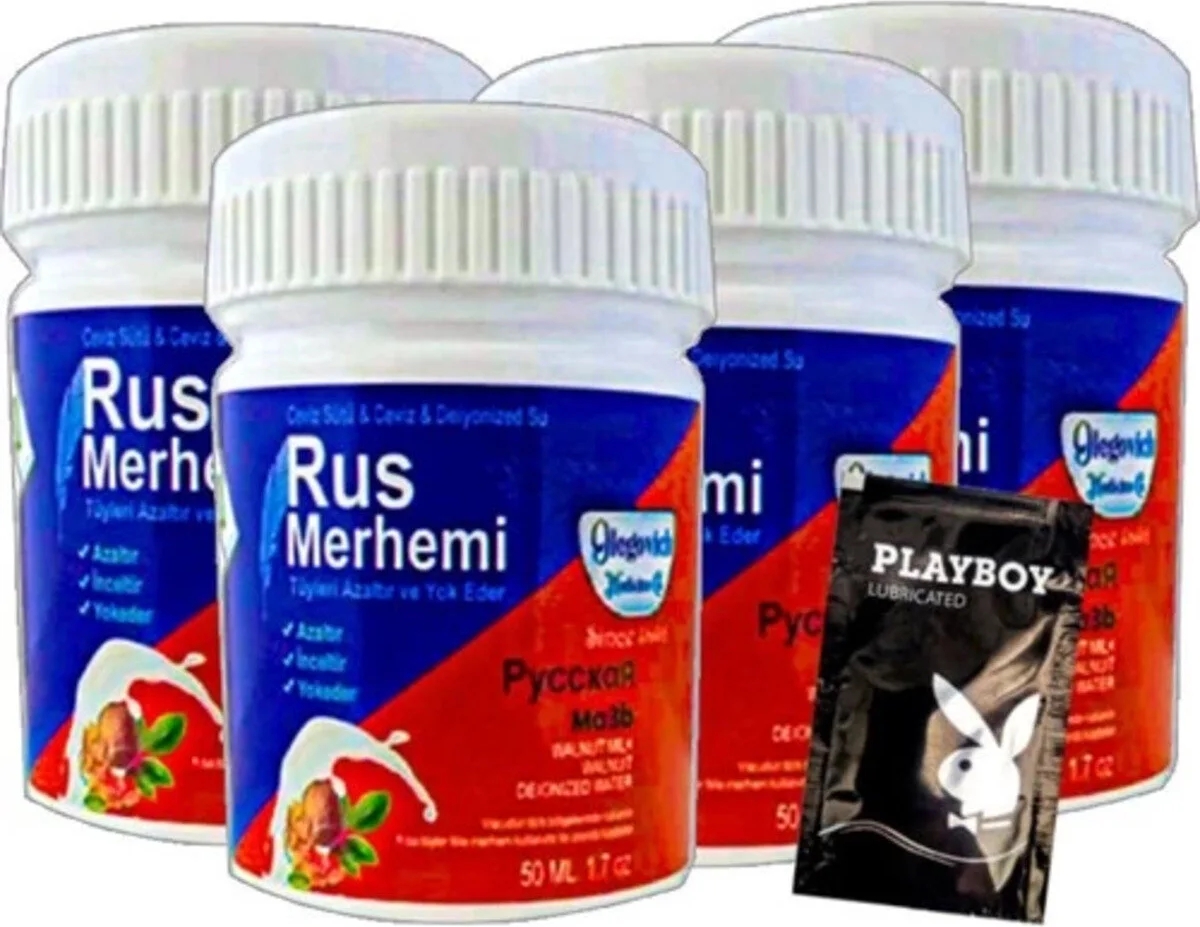 Süper Rus Merhemi Glegnid Blue Tüy Kremirus Merhemi 4 Tane x 50 ml + Yanında Jel