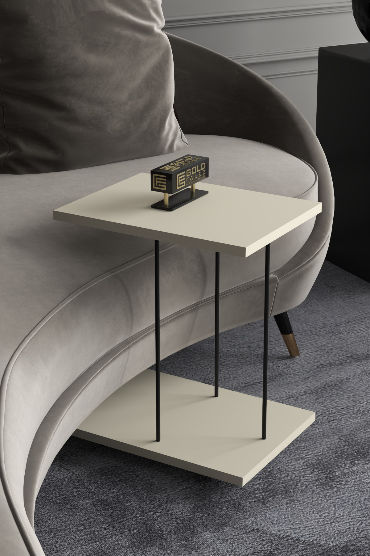 Hnd Tekerlekli Laptop Sehpası Krem