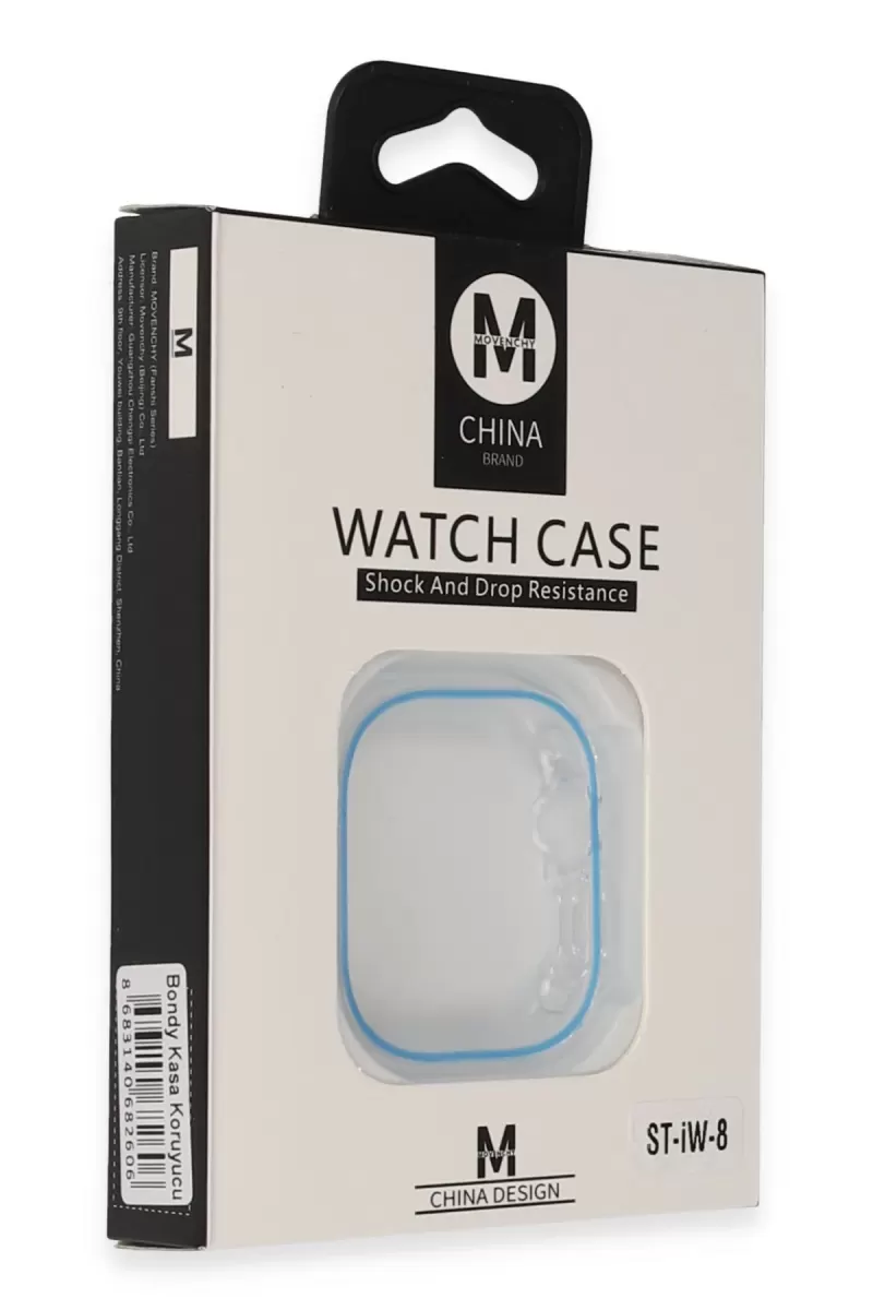 Movenchy Apple Watch Ultra 49mm Uyumlu Bondy Kasa Koruyucu - Mavi
