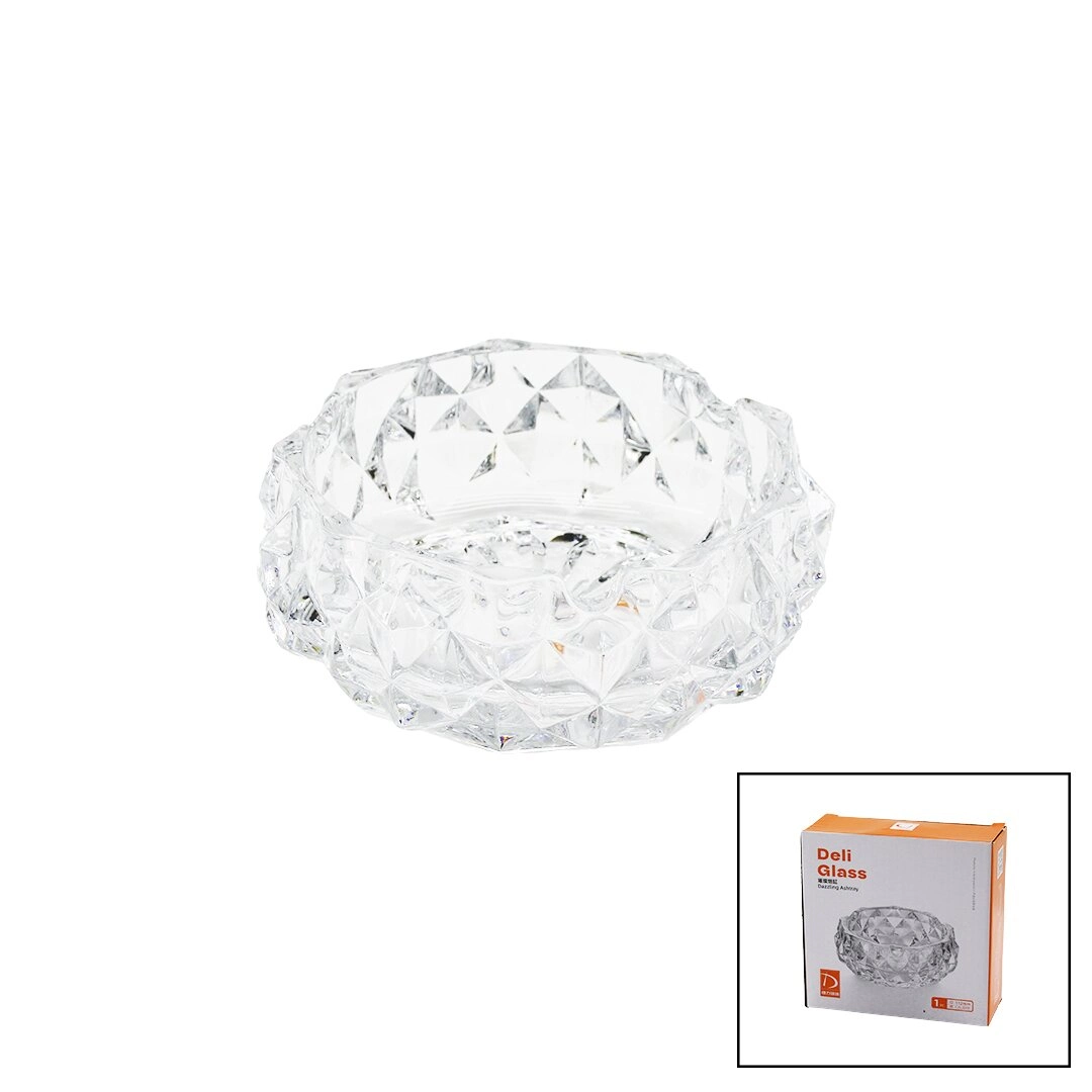 Şık Diamond Kristal Yuvarlak Küllük 12.8 cm Çapında