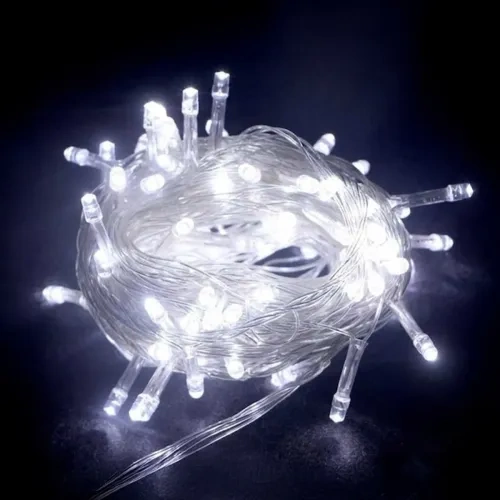 Dekoratif 100 LED Boncuk Lamba 10 Metre Beyaz Işık