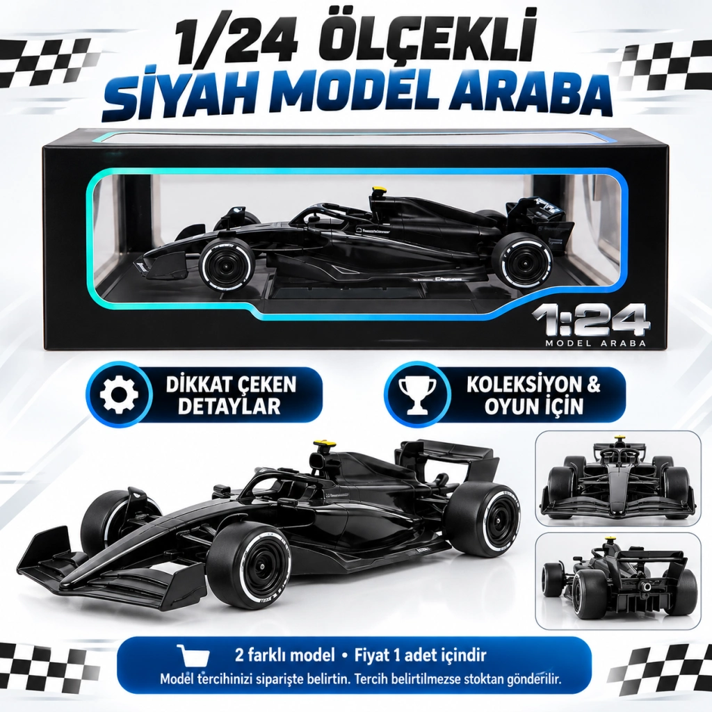 Formula F1 Siyah 24 Adet Seti ile Hız Tutkunları İçin