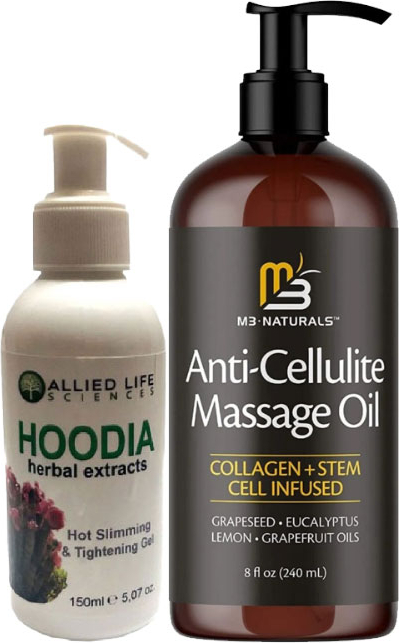 Hoodia Gel 150 ml Fazla Yağlarınıza Jel + Anti-Cellulite Massage Oil Selülitlerinize 240 ml Masaj Yağı