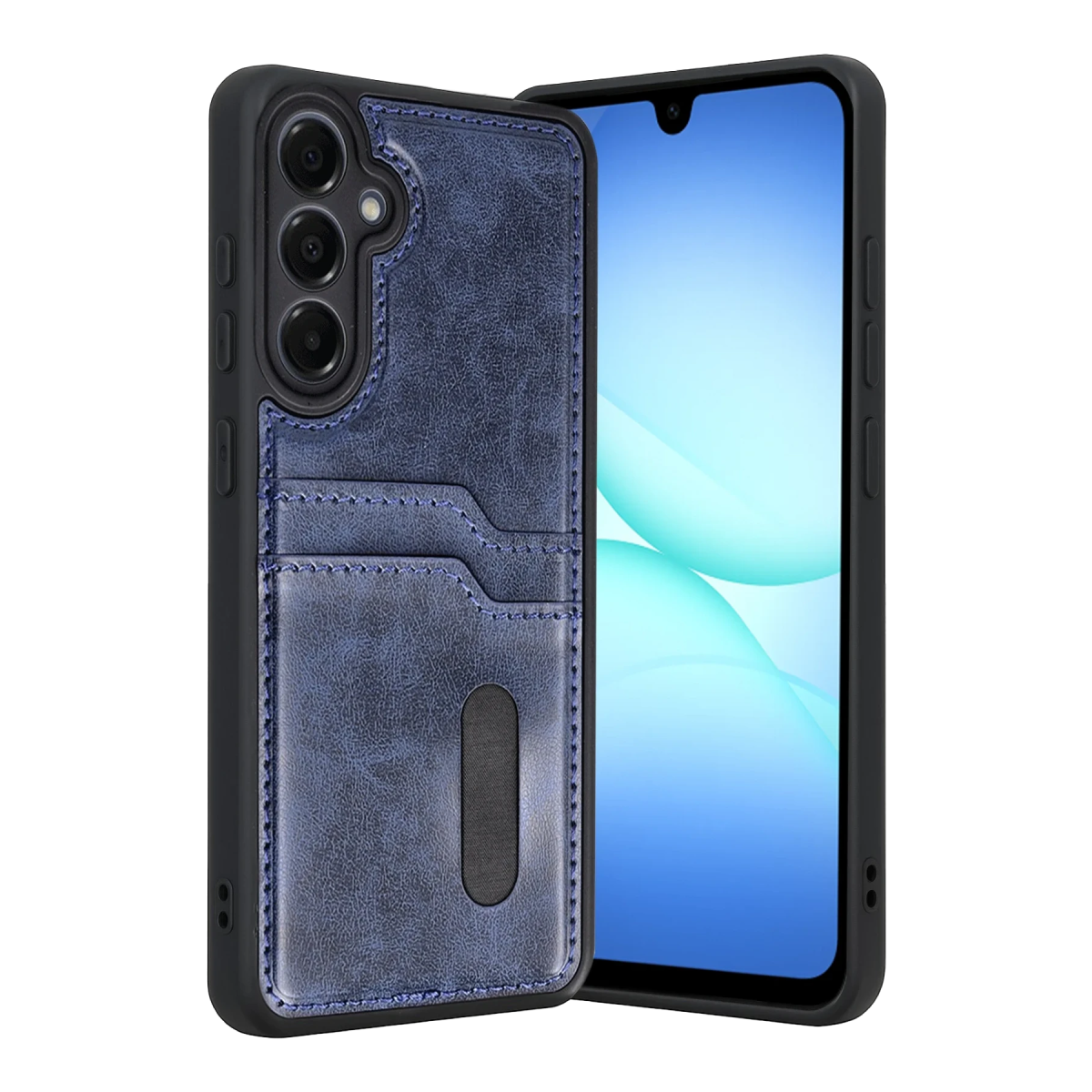 Samsung Galaxy A37 5G Sara Kartvizitli Deri Kılıf - Lacivert