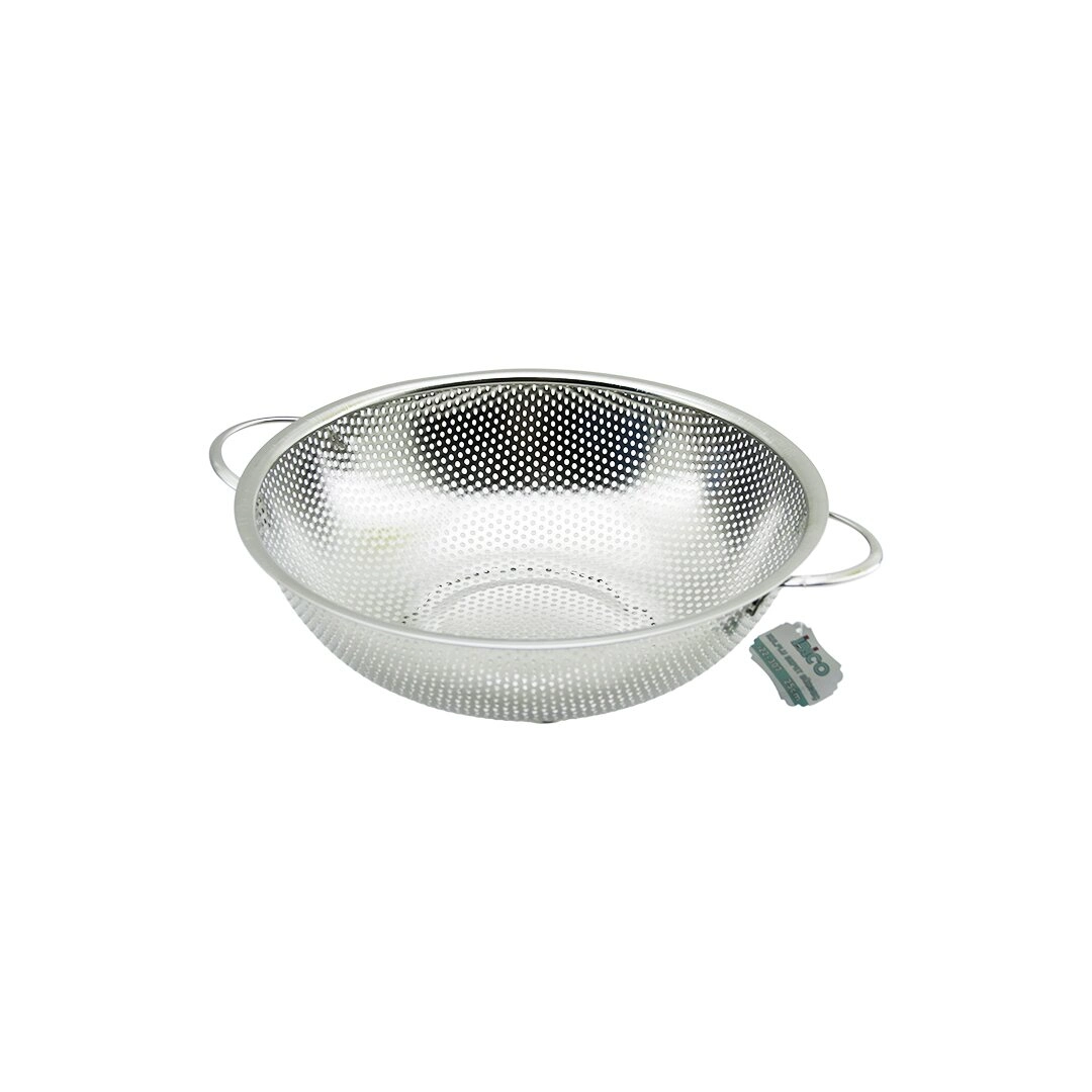 Şık Metal Kulplu Çelik Sepet Süzgeç 25 cm