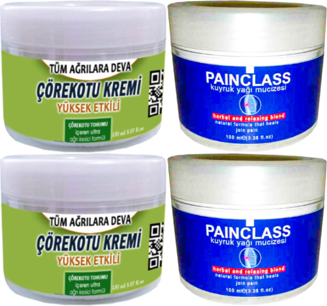 Çörek Otu Kremi  2 Adet 150 ml + 2 Adet Painclass 100 ml Kuyruk Yağı Kremi / Teskin Krem Seti