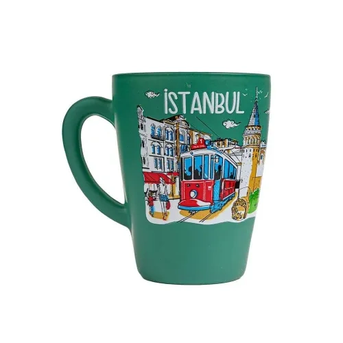 Otantik İstanbul Temalı Cam Kupa Bardak 9.5x8 cm