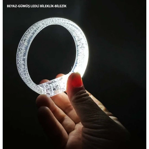 Şık Led Işıklı Baskılı Pilli Bileklik 1,5 cm Genişlik