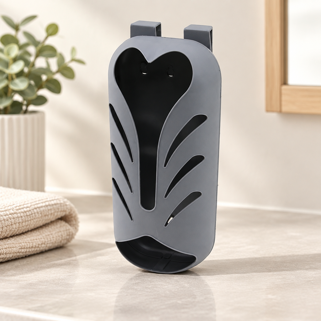 Kalp Açıklıklı Plastik Poşetlik Yapışkanlı ve Vidalı Montaj
