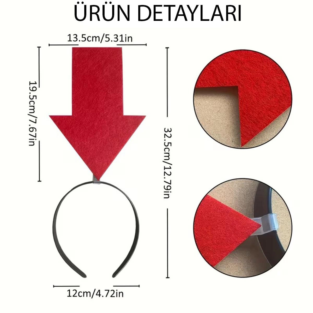 Kırmızı Renkli Kişiselleştirilebilir Ok Taçı 32x13 cm Parti Aksesuarı