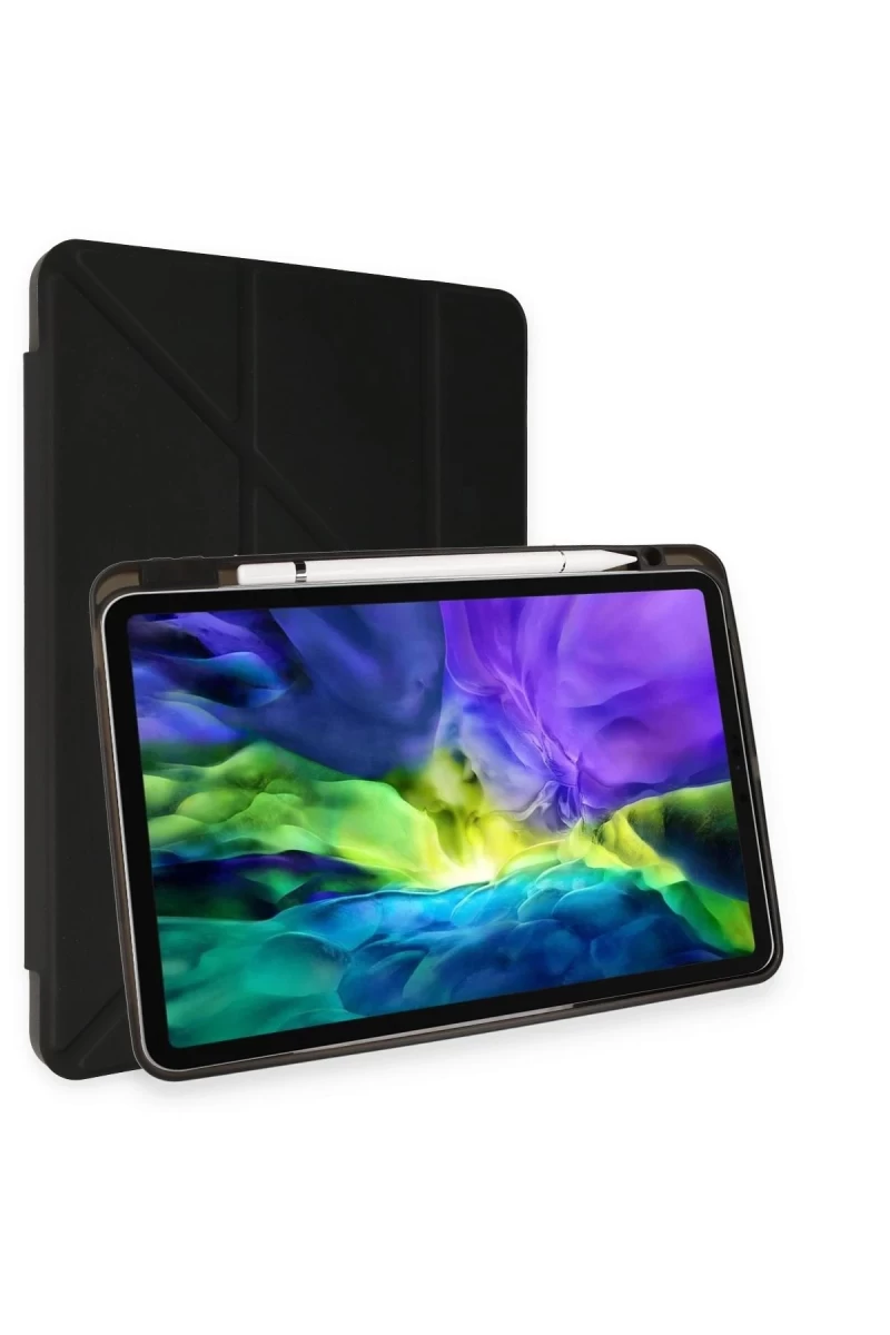 Apple iPad Pro 11 (2024) Kılıf Kalemlikli Mars Tablet Kılıfı - Siyah