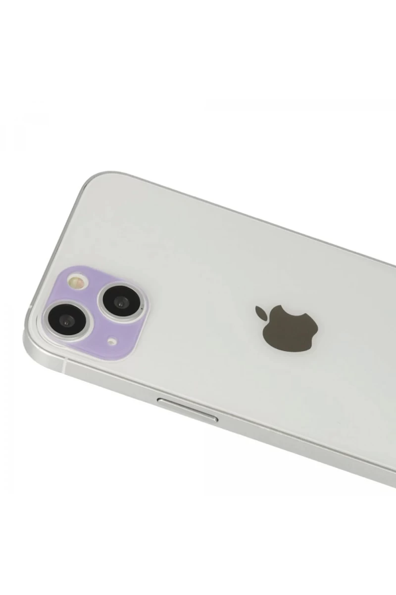 Apple iPhone 13 Uyumlu Rainbow Kamera Lens Koruma Cam - Mor