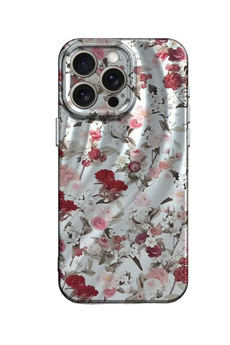 Apple iPhone 14 Pro Uyumlu Kılıf Crew Desenli Kapak - Çiçek